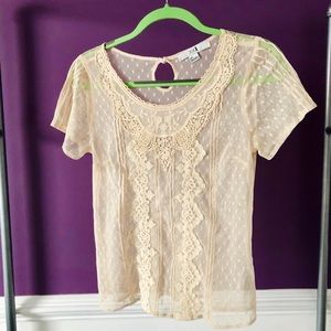 Cream lace top